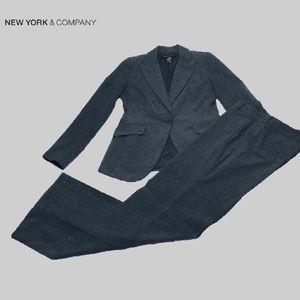 NWOT Talls Grey w/ Metallic Pinstripes Pant Suit